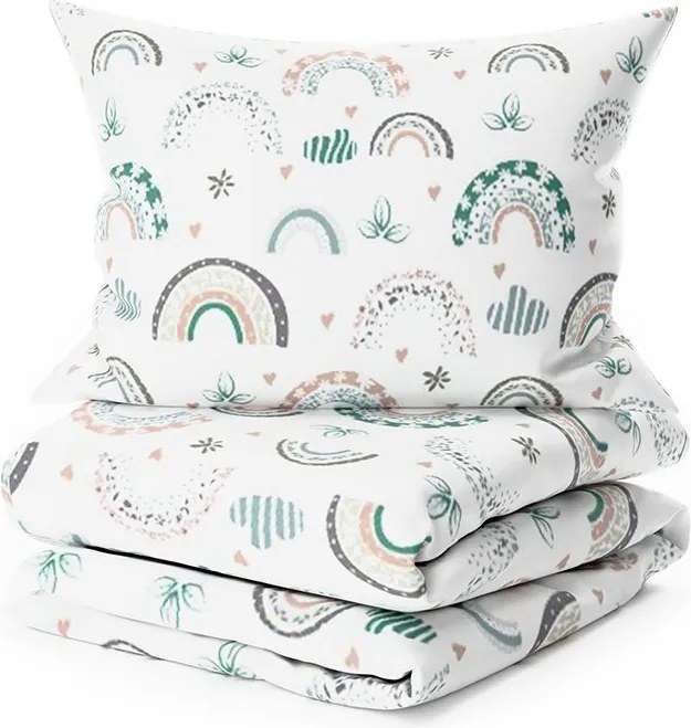 Lenjerie de pat din crep pentru patut Renforce RAINUBI alb. Dimensiune lenjerie de pat: 45 x 65 cm | 90 x 140 cm