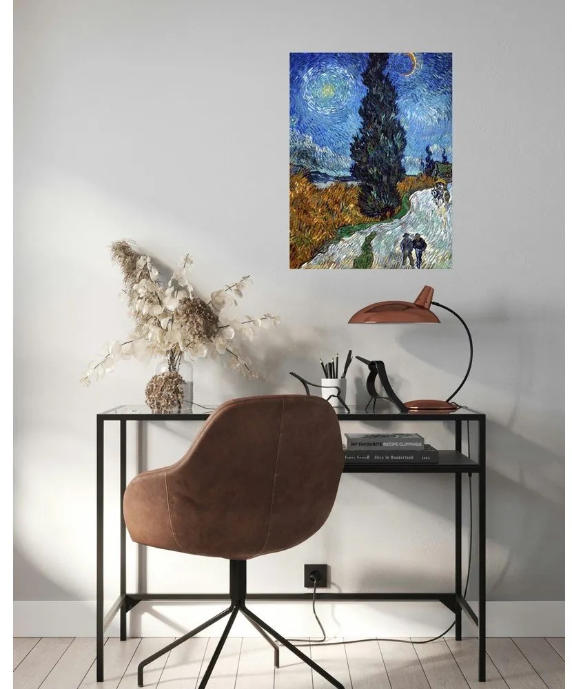 Reproducere tablou Vincent van Gogh - Country Road in Provence by Night, 60 x 45 cm