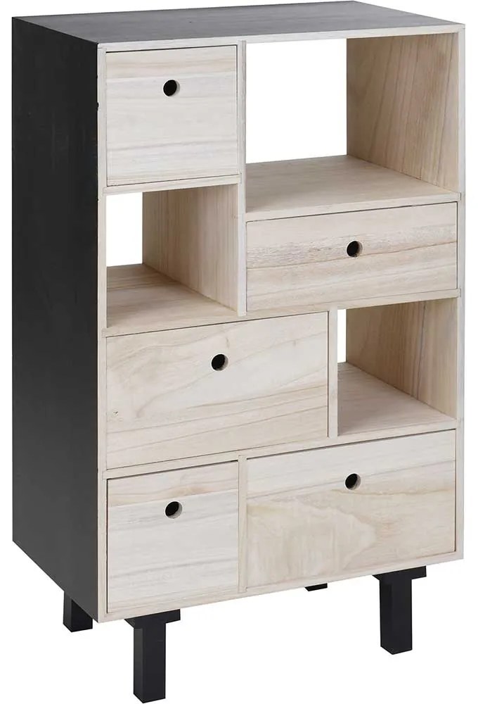 COMODA, 50X30X85 CM, 5 SERTARE, 3 COMPARTIMENTE FARA USI, CULOARE SONOMA, MDF