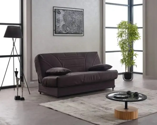 Canapea extensibila cu saltea relaxa si husa detasabila Genova, gri
