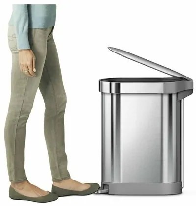 Simplehuman Coș de gunoi cu pedală Slim 45 l, inox
