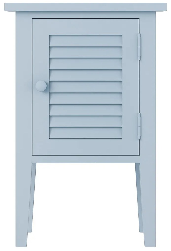 Noptiera bleu, din lemn de pin, aspect vintage, Persienne
