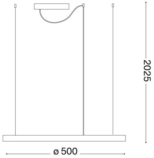 Ideal Lux - Lustră LED suspendată pe cablu ORACLE SLIM, 28 W, 230 V, 3000 K, Ø 50 cm, albă
