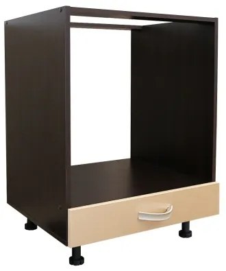Corp pentru cuptor incorporabil cu sertar Zebra, wenge/cappuccino lucios, fara blat, 60 x 82 x 57 cm