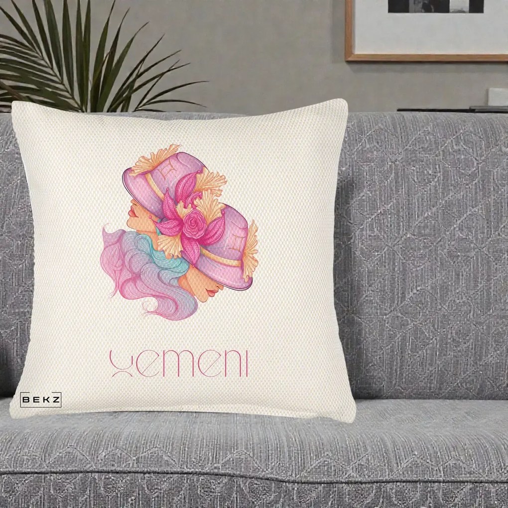 Perna Personalizata Zodie Gemeni, 40x40 cm, Crem Reliefat, Husa Detasabila, Perna Inclusa, BEKZ®