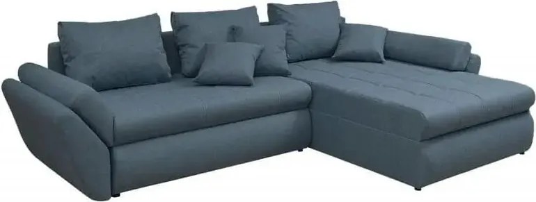 Colțar extensibil dumonde cu ladă de depozitare si sezut confortabil din spuma high-density, Loana Enjoy Blue II 270x185 cm
