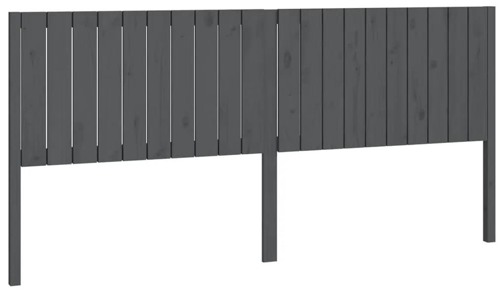 818892 vidaXL Tăblie de pat, gri, 205,5x4x100 cm, lemn masiv de pin