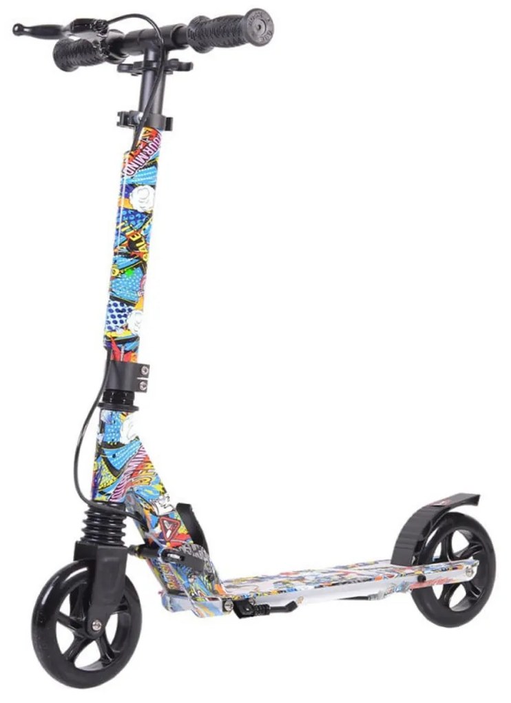 Trotineta pliabila din aluminiu NOVOKIDS™ Funky Snuzzy Scooter PRO, Max 100 kg, Functie Super Brake, Maner reglabil pe inaltime 75-90 cm , Diametru