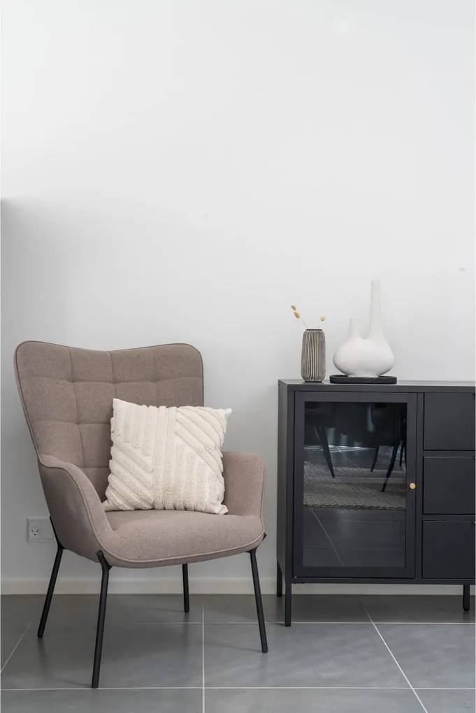 Fotoliu Glasgow, piatră, picioare negre