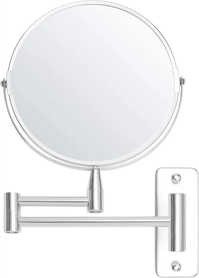 Oglinda de machiaj Belle Vous, otel inoxidabil/sticla, argintiu, 21 x 20,7 x 22 cm