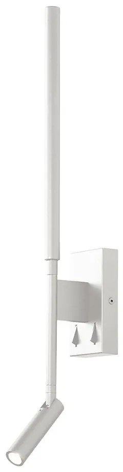 Aplica cu reader LED design liniar minimalist TORCH alba