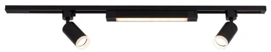 Spot LED pentru șină TRACER, 2xGU10/10W/230V + LED/20W, 1 m, negru