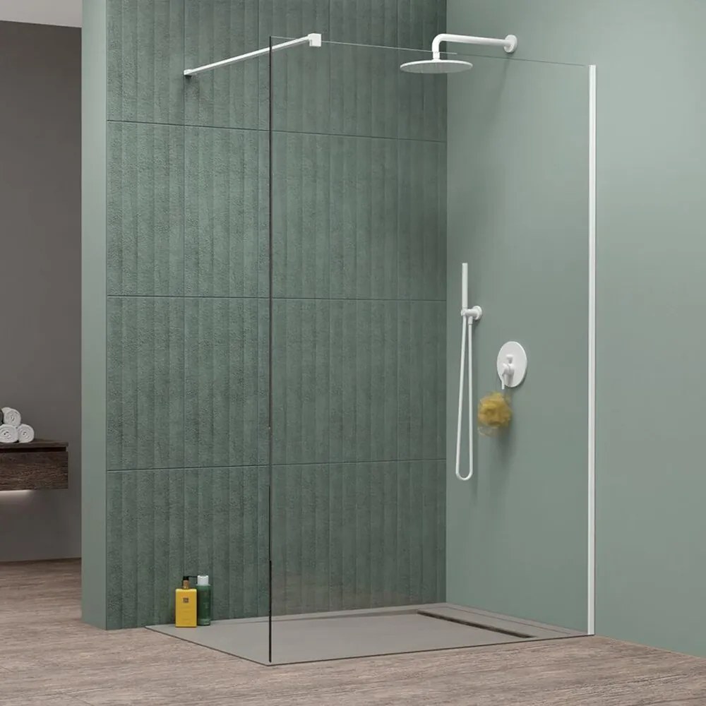 Paravan de dus tip Walk-in Radaway Modo New II alb mat-transparent 50 cm sticla securizata 8 mm