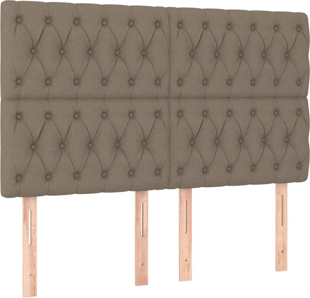 vidaXL Tăblie de pat gri taupe 160x7x118/128 cm, material textil