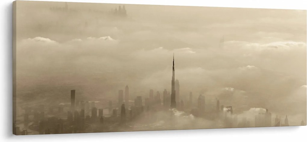 Tablou - Oraș în nori (120x50 cm)