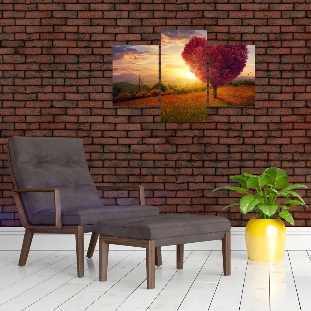 Tablou cu copaci în forma de inimă (90x60 cm)