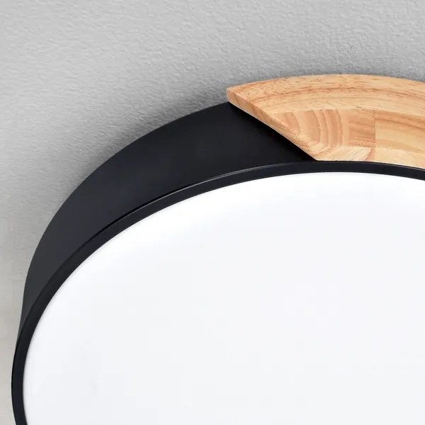 Brilagi - Plafonieră LED reglabilă PILANA LED/60W/230V stejar/negru Ø 58,5 cm + telecomandă