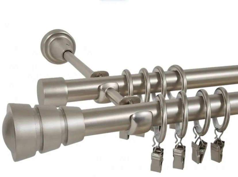 Galerie dubla CORSO 19/19 mm crom mat (Alege marime: 200 cm)