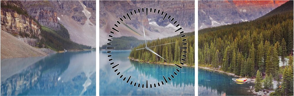 Tablou - Peisaj montan din Canada (cu ceas) (90x30 cm)