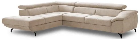 Colțar extensibil BRESCIA, formă L (stânga), cu spațiu de depozitare, bej