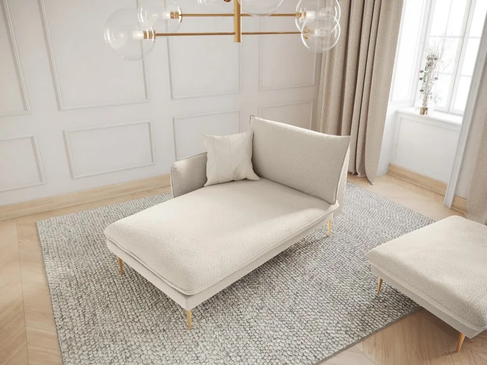Sezlong tapitat Vienna plusat/picioare gold – L170 x l110 x h95