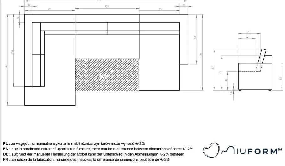 Colțar verde închis extensibil cu tapițerie din catifea reiată (cu colț pe partea stângă /în formă de "U") Brave Dave – Miuform