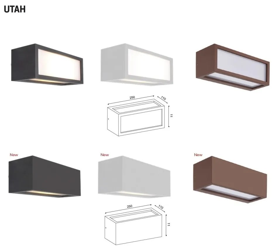 Aplica de perete exterior IP65 UTAH corten