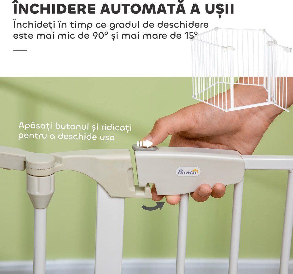 PawHut Gard Pliabil și Modular pentru Câini cu 3 Panouri Alb | Aosom Romania