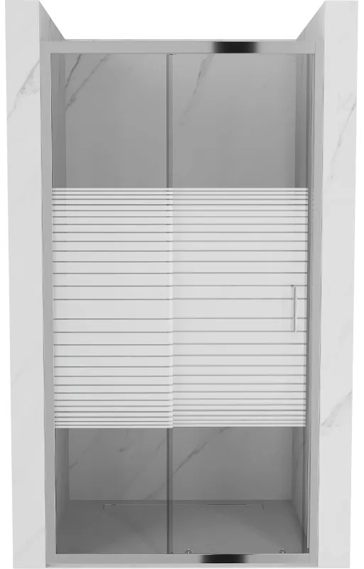 Mexen Apia uși de duș culisante 120 cm, dungi, crom - 845-120-000-01-20