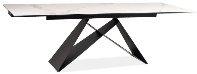 Masa extensibila Westin III Ceramic STATUARIO VENATO alb/negru mat L180-260 cm