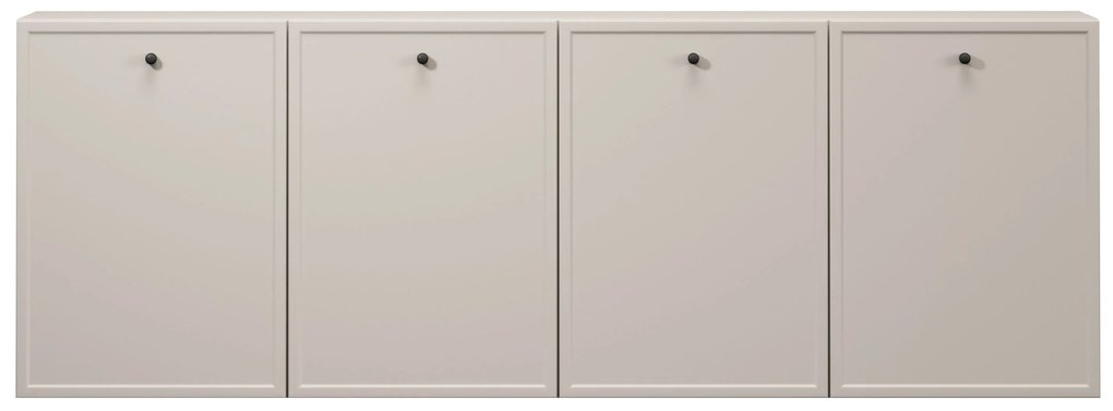 Comodă suspendată cu patru uși Lorini 200 cm - cașmir / mânere negre