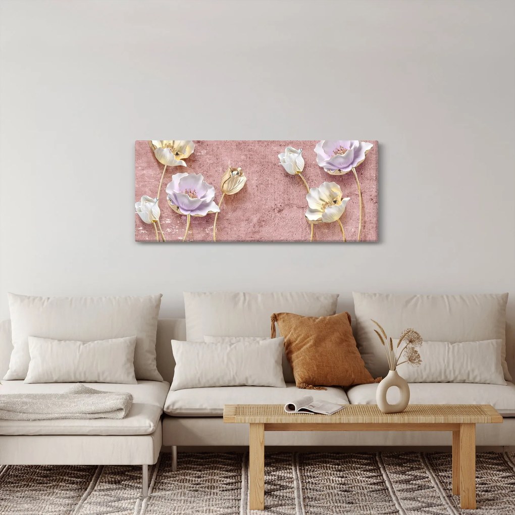 Tablou cu flori (120x50 cm)