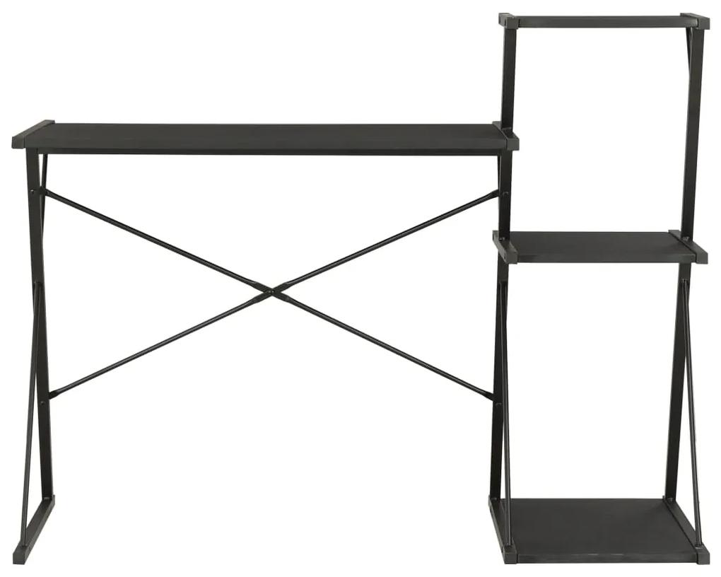 20288 vidaXL Birou cu raft, negru, 116 x 50 x 93 cm
