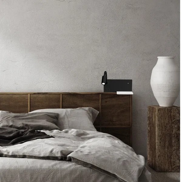 Aplica de perete LED SHELF, LED/4W+LED/5W+LED/2W/230V, negru