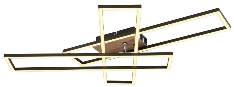 Plafoniera LED moderna DAKARI negru/lemn