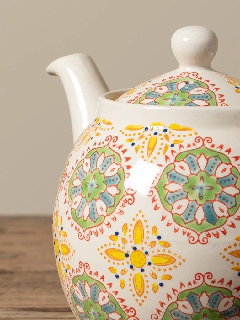 Ceainic din ceramica, pictat manual, Bohemian