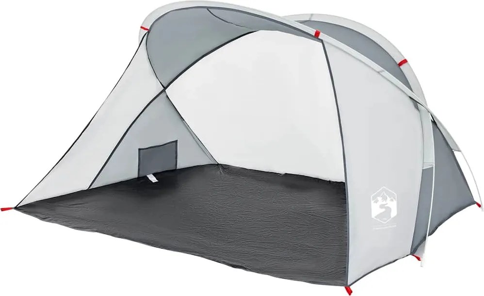 vidaXL Cort de plajă 2 persoane pop-up, gri, impermeabil