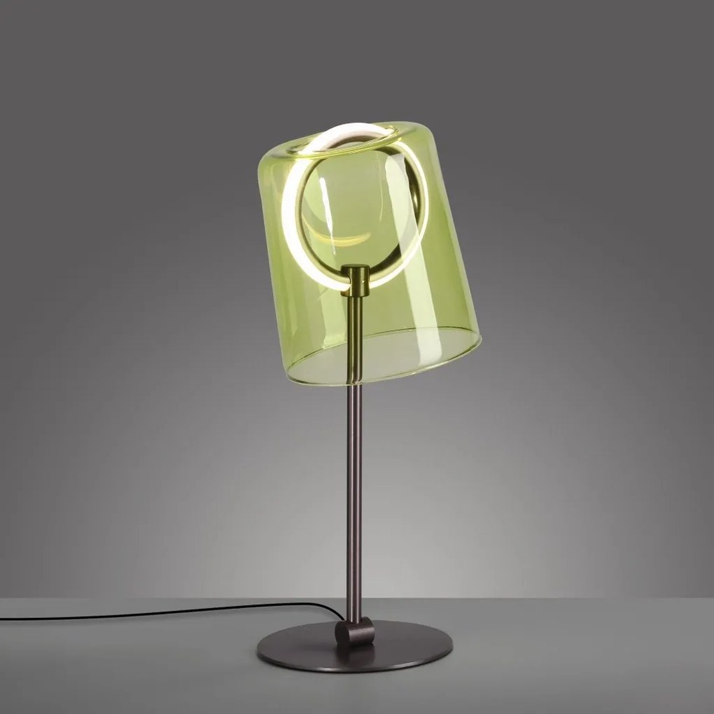 Veioza moderna LED 2700K, sticla, verde, Zula