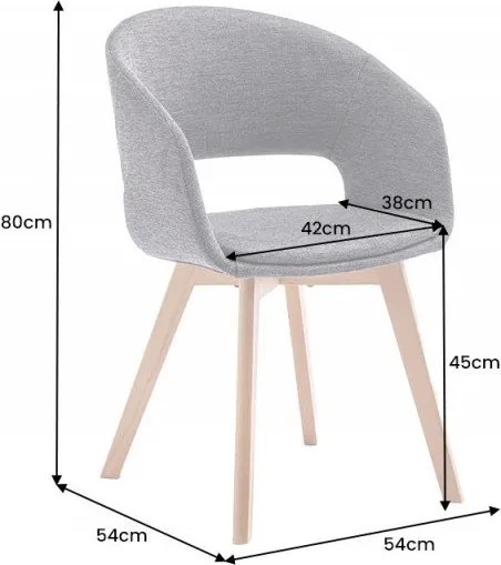 Set 2 scaune design scandinav Nordic Star gri