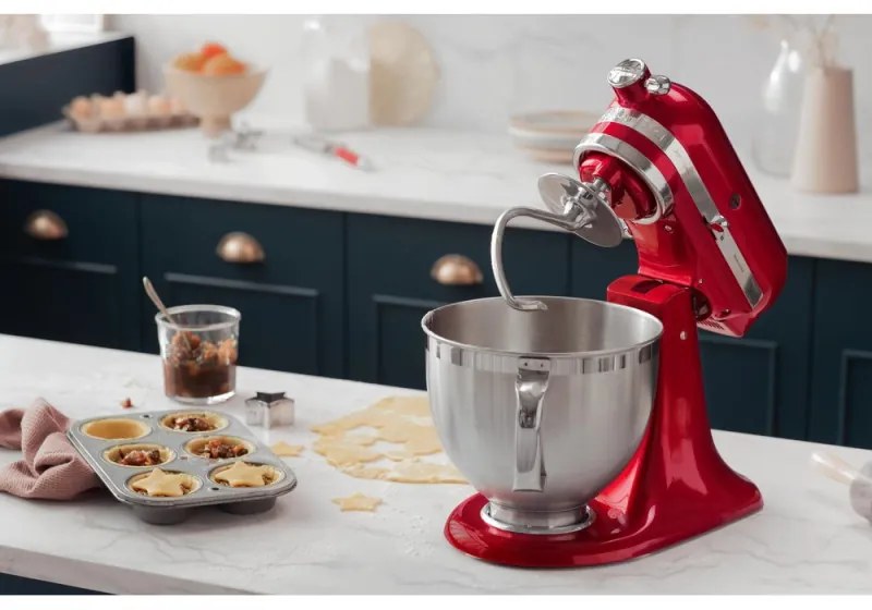 Resigilat: Mixer planetar Kitchenaid Artisan Elegance 5KSM175PSECA, 300 W, 4,8 l, Direct drive, 10 viteze, Candy Apple