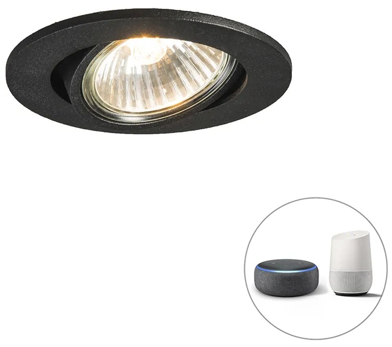 Spotlight inteligent incastrat negru inclinabil cu WiFi GU10 - Cisco