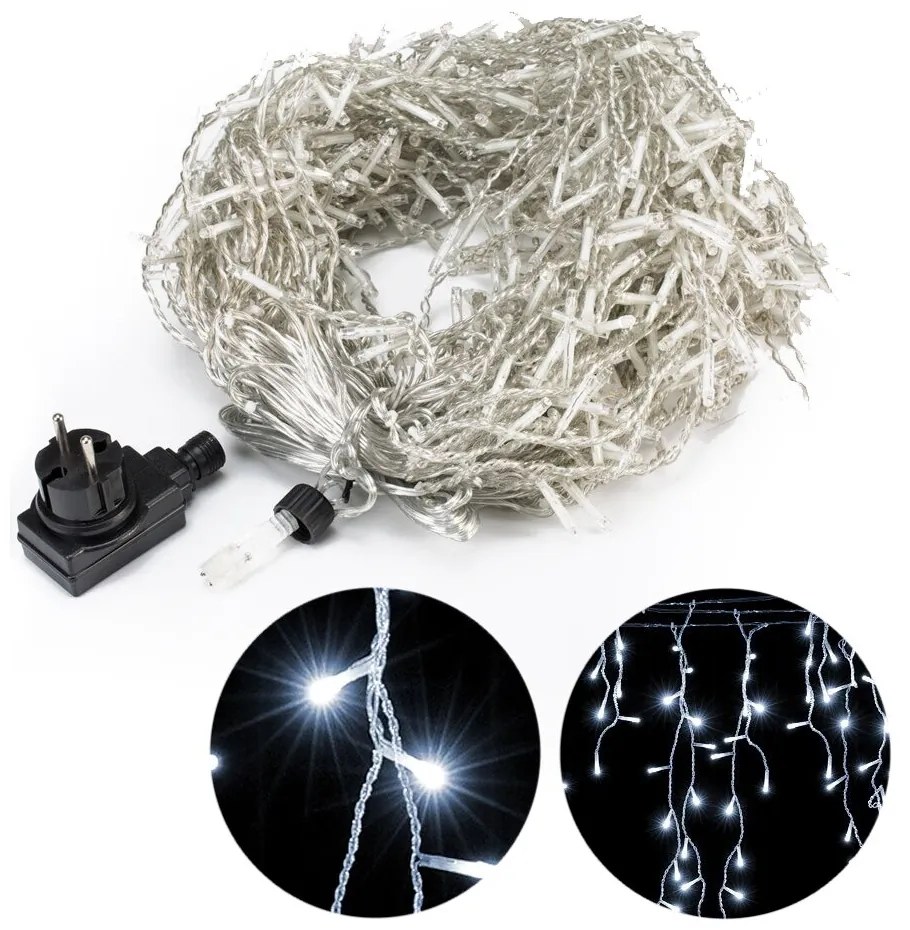 Șir luminos de Crăciun CECIL, 10m, alb rece Monzana