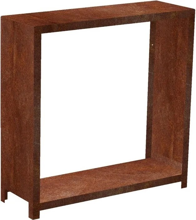 Magazie pentru lemne de grădină Stora 120 x 120 x 40 cm, corten CORGARDEN 1036