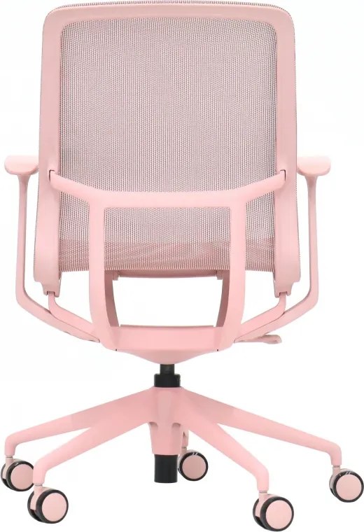 EMILY PINK – Scaun ergonomic premium, Mesh respirabil 4D, înclinare cu blocare, înălțime reglabila, cadru din nylon, bază din aluminiu, Roz