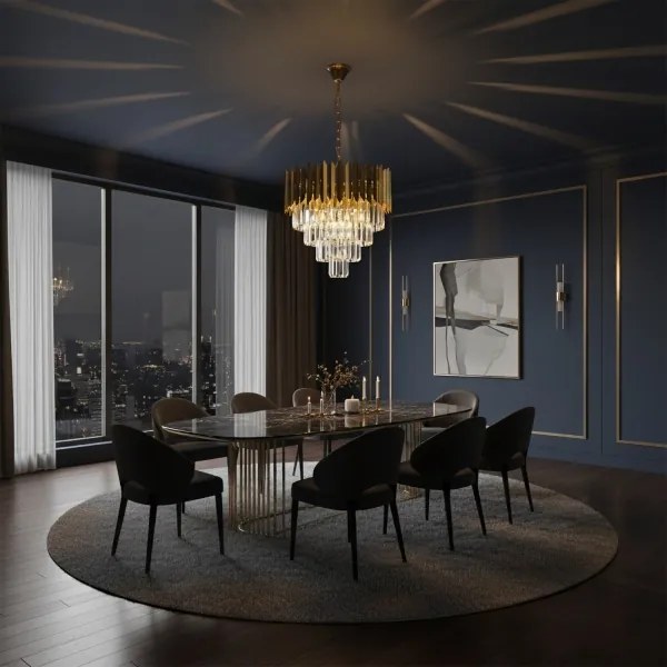 Brilagi - Candelabru pe lanț CRISTAL 5xE14/40W/230V Ø 45 cm