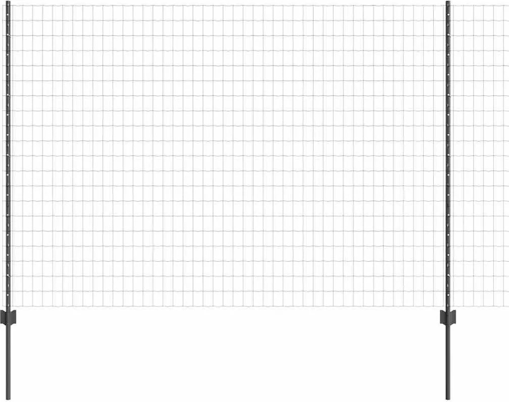 vidaXL Gard cu Stâlp Gri 1,5 x 10 m Oțel și PVC