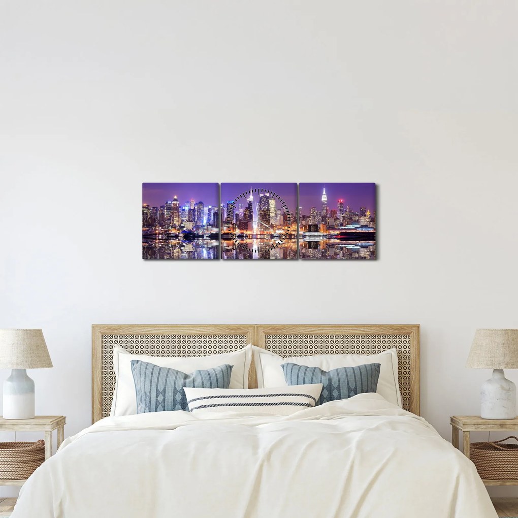 Tablou - Manhattan (cu ceas) (90x30 cm)