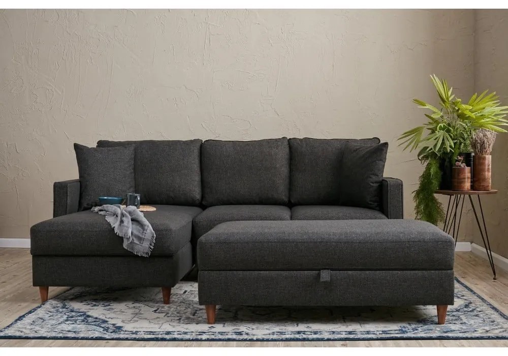 Colțar gri antracit (colț pe partea stângă ) Eva – Balcab Home