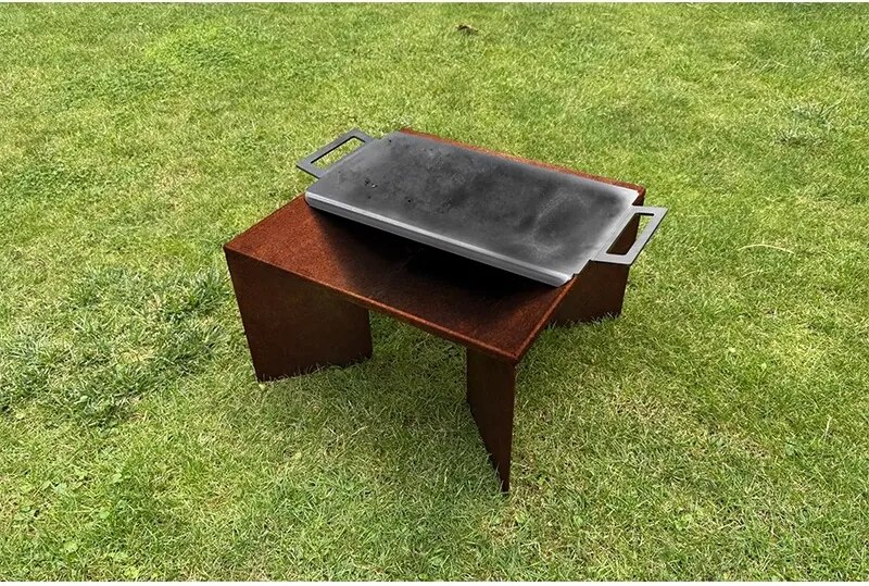 Placă pentru grătar pentru foc de grădină 62 x 30 x 3 cm, oțel CORGARDEN 1073