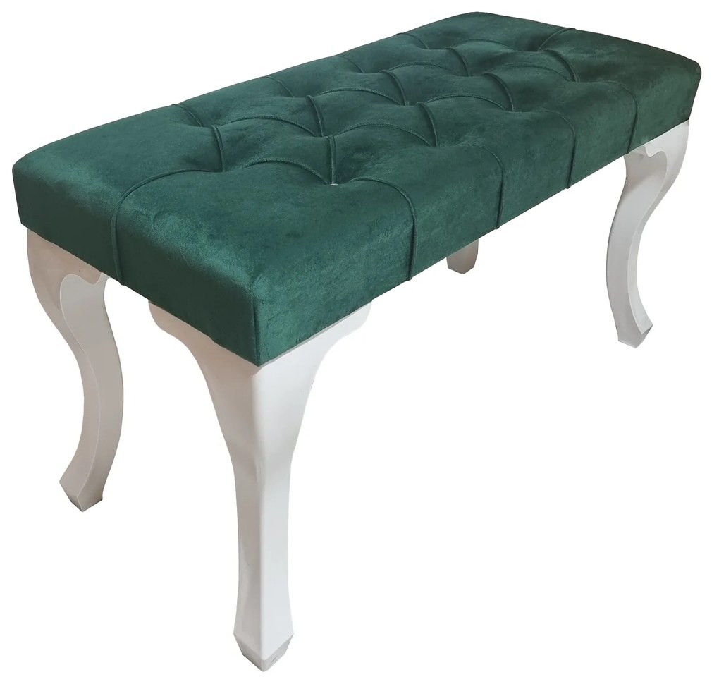 Bancheta tapitata verde 90x40xh50cm